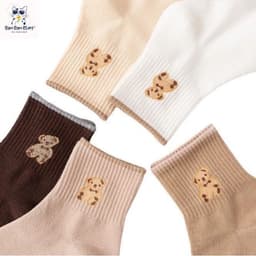 Combo 10 đôi tất gấu cổ cao ấm áp phong cách vintage,Set tất gấu cổ cao phong cách Hàn Quốc 3