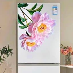 Decal Hoa Mẫu Đơn Hồng 3D - Sticker Dán Tủ Lạnh, Cửa Kính 1