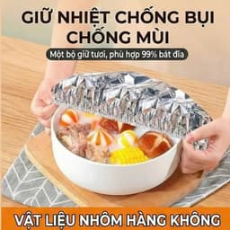 [50 Tấm] Màng Cách Nhiệt Lá Nhôm, Giữ Nhiệt Hộp Cơm, Cách Nhiệt Thức Ăn, Bảo Quản Thực Phẩm Tái Sử Dụng 1