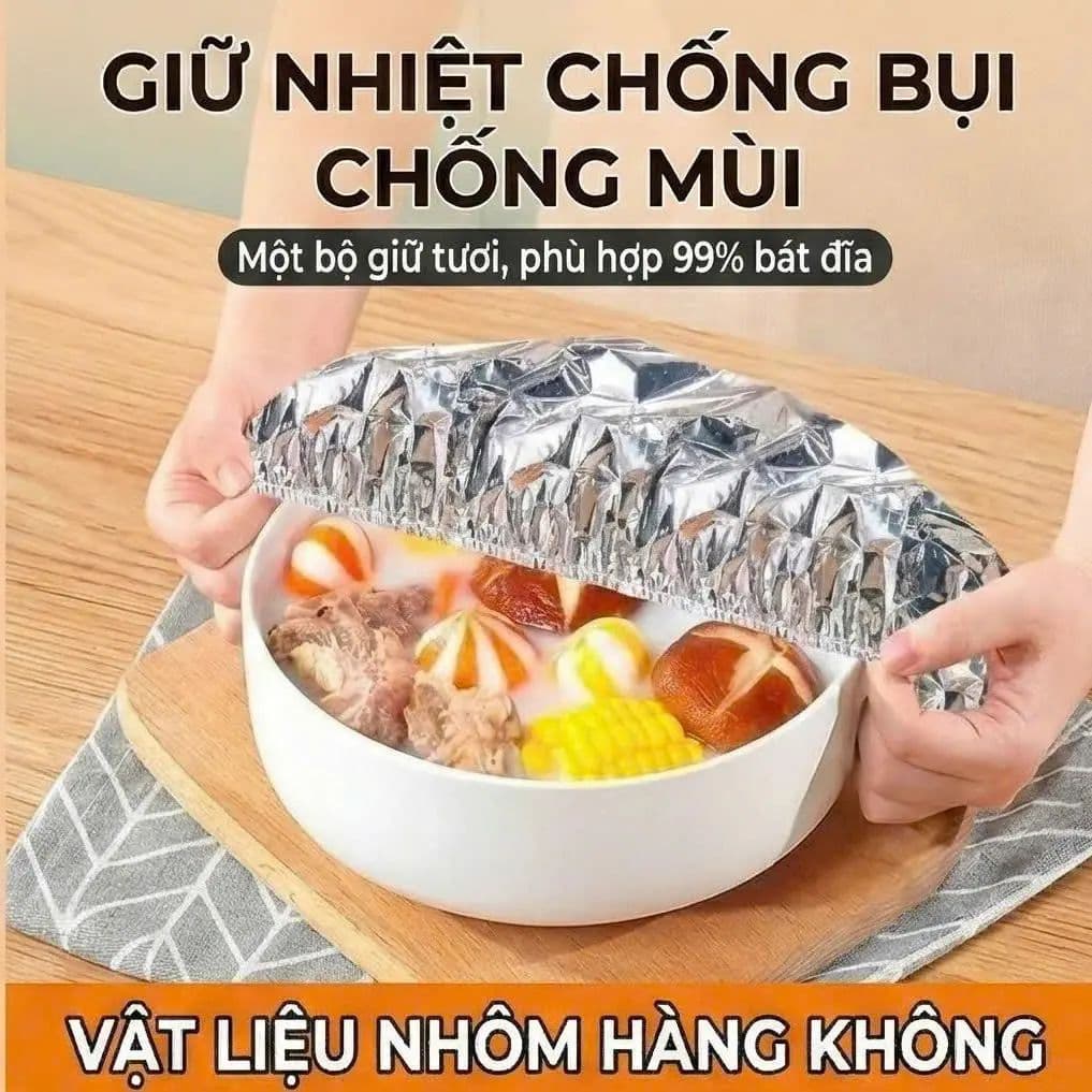 [50 Tấm] Màng Cách Nhiệt Lá Nhôm, Giữ Nhiệt Hộp Cơm, Cách Nhiệt Thức Ăn, Bảo Quản Thực Phẩm Tái Sử Dụng