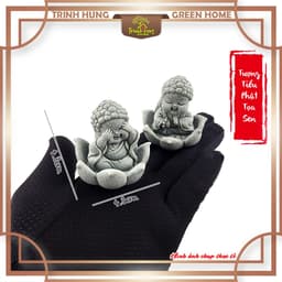 Bộ tượng tiểu phật tứ không tọa sen đá sa thạch ST.PVN2684 - Tượng deco, trang trí tiểu cảnh, bán cạn, terrarium 2
