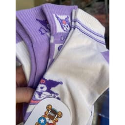 Set 10 Đôi Tất Kuromi Bé Gái Cổ Cao Cotton Mềm Mại Co Giãn Thấm Hút Mồ Hôi Vớ Hoạt Hình Dễ Thương Size S M L 8