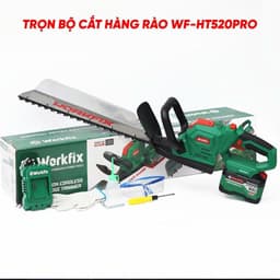 1 Máy Cắt Tỉa Hàng Rào Pin WORKFIX WF-HT520PRO, Lưỡi Bản To Cắt Bén Gom Cành - Xoay Góc Cắt 90 Độ 7