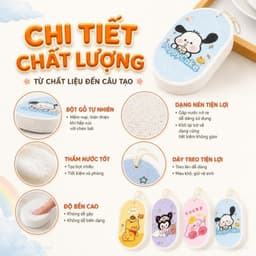 Mút Rửa Chén Bát Ăn Dặm Dạng Nén Hogokids Chất Liệu Bột Gỗ Tự Nhiên 4