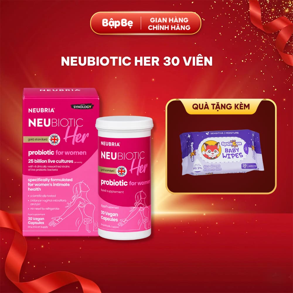 Viên uống bổ sung lợi khuẩn nữ Neubria Neubiotic Her hộp 30 viên