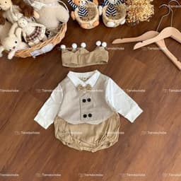 Body Suit Dài Tay Kèm Vương Miện Đeo Cho Bé Mùa Thu 5-12kg - Thiết Kế Ấm Áp Và Phong Cách 9