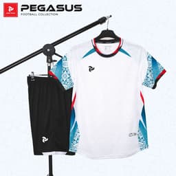[Chính hãng JustPlay có in sau lưng] Quần áo bóng đá,đồ đá banh Pegasus màu trắng Chất vải CSM cao cấp 3