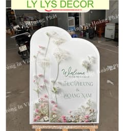 Bảng Cổng Cưới In Họa Tiết 3D Bảng Đón Khách Bảng Welcome Đám Cưới Bảng Dạm Ngõ LY LYS DECOR 3