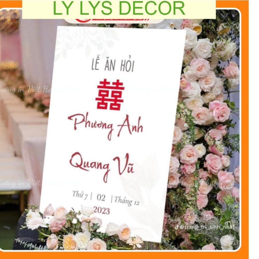 Bảng Đón Khách Đám Cưới Bảng Cổng Cưới Bảng Welcome Wedding Trang Trí Tiệc Cưới LY LYS DECOR