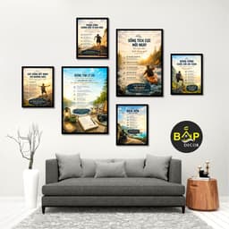 Bộ 6 tranh decor dán tường trang trí phòng ngủ cho bé dễ thương đáng yêu, phòng khách decor siêu cute 8