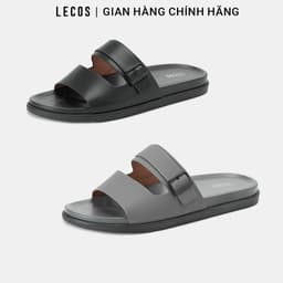 [4-25/9 TẶNG QUÀ TRUNG THU 599K] Dép Nam Quai Ngang LECOS LG53 Da Microfiber Đế Cao Su Chống Trượt Dạo Phố 2