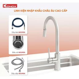 Vòi rửa bát Konox Reno Smart mới nhất 2026 có chống bắn | Hàng chính hãng 2