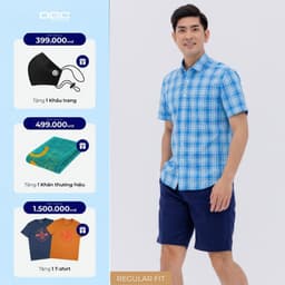 Áo Sơ Mi Nam Ngắn Tay DGC - Dáng suông Regular, Tay Lơ Vê, Phù Hợp Nhiều Lứa Tuổi - SASNBC52M 1