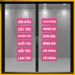 Decal TRANG TRÍ TIỆM NAIL - TIỆM TÓC - SPA - DÁN NÊN CỬA KÍNH TƯỜNG (DL9103) 3