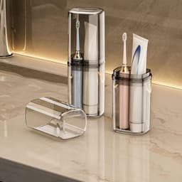 Hộp pet đựng bàn chải đánh răng trong suốt 2 in 1 chống bụi 2