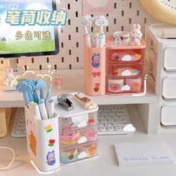 Khay Nhựa đựnġ Đồ Đa Năng .Kệ đựnġ Bút Đồ Dùng Học Tập - Hộp Lưu Trữ Văn Phòng Phẩm Để Bàn Học Sinh dễ thương VOICON 5