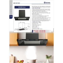 MÁY HÚT MÙI BUCHEN BU35DB CLEAN | Tự động làm sạch động cơ | Cảm ứng, cảm biến | Cam kết Hàng chính hãng 3