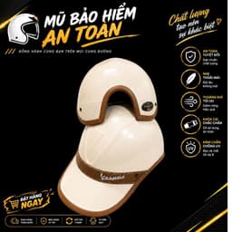 [ĐẠT CHUẨN AN TOÀN] Mũ Bảo Hiểm Vespa Nam Nữ Thời Trang Cao Cấp Nửa Đầu Form Đẹp Phong Cách 2