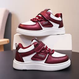 Giày Thể Thao 2 màu đen , đỏ , giày Trẻ Em Quai Dán, siêu nhẹ Chống Trơn, Giày Sneaker Đi Học Đi Chơi [G3] 2