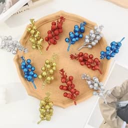 Sỉ 100 Sung Nhũ Trang Trí Oản Tài Lộc Chùm Quả Sung Kim Tuyến, Phụ Kiện Cắm Oản Mâm Lễ Tết Đẹp cho Thần Tài. 4