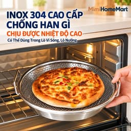 Vỉ Lọc Dầu Inox Kèm Khay Đĩa 20cm MimiHomeMart - Hỗ Trợ Ráo Dầu Thực Phẩm Khi Chiên Rán 2