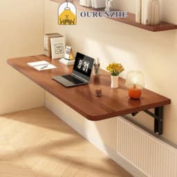 Bàn Làm Việc, Gấp Gọn, Treo Tường, Đa Năng Tiện Dụng, Bao Gồm Ke Gấp Và Phụ Kiện Lắp Ráp, Ốc Vít LUX18 7