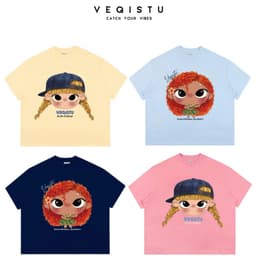 [Ver.2.1] Áo Thun Boxy Local Brand VEQISTU "Chibi Girl", Áo Thun Unisex Form Rộng 250GSM  Cotton 1
