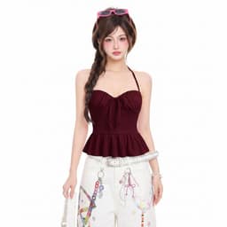 Áo 2 Dây Dáng Babydoll Ngắn Kiểu Cúp Nhún A5158 3
