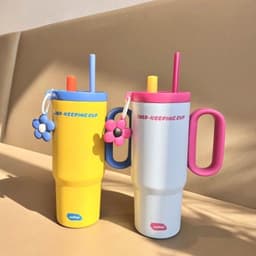 Bình Giữ Nhiệt 750ML - Cốc Xinh Xắn Tiện Lợi Đậm Chất Cá Tính Với Charm Hoa Dễ Thương & Tay Cầm Tiện Lợi VOICON-[BIN99] 7