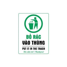 [Hỏa Tốc] Decal Dán "Bỏ Rác Vào Thùng - Put It In The Trash" Chống Thấm Nước, Bền Đẹp 6