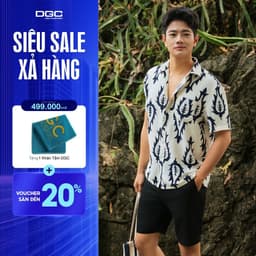 Áo Sơ Mi Ngắn Tay DGC Dáng Suông, Phong Cách Trẻ Trung, Chất Vải Mềm Nhẹ Thoáng Mát - SASNBE46M 1