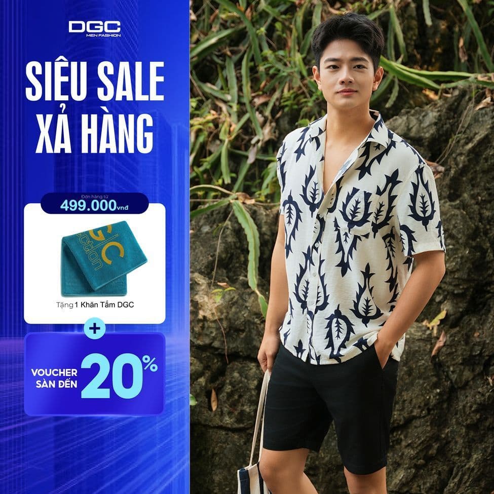 Áo Sơ Mi Ngắn Tay DGC Dáng Suông, Phong Cách Trẻ Trung, Chất Vải Mềm Nhẹ Thoáng Mát - SASNBE46M