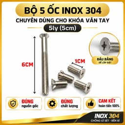 "Bộ 5 Bulong ốc vít inox 304 cao cấp cho cơ khí, chất lượng bền bỉ cho khóa điện tử " 4