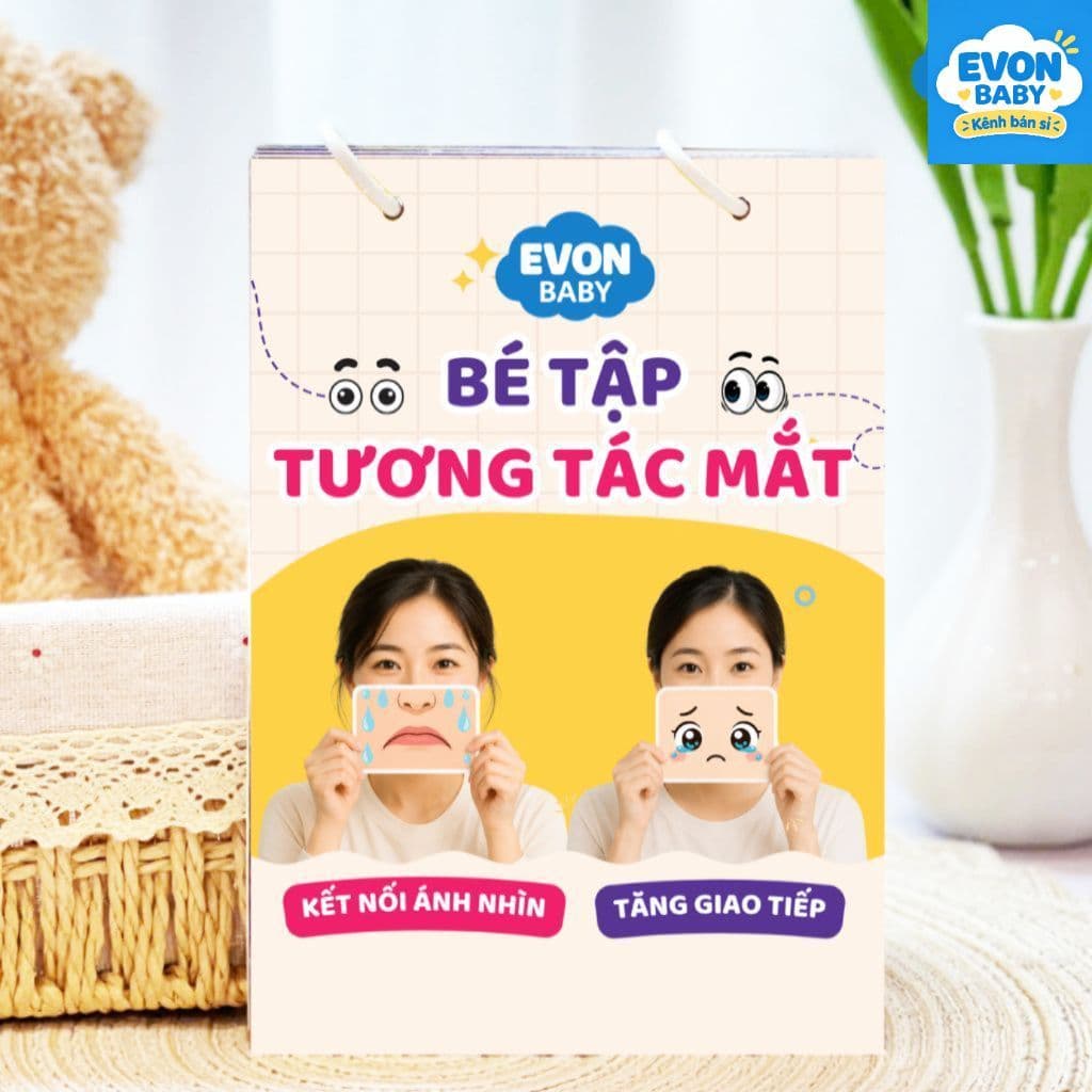 Thẻ Flash EVON BABY dạy bé tập nói - Giúp Bé Tập Tương Tác Mắt - Giao Tiếp Bằng Mắt