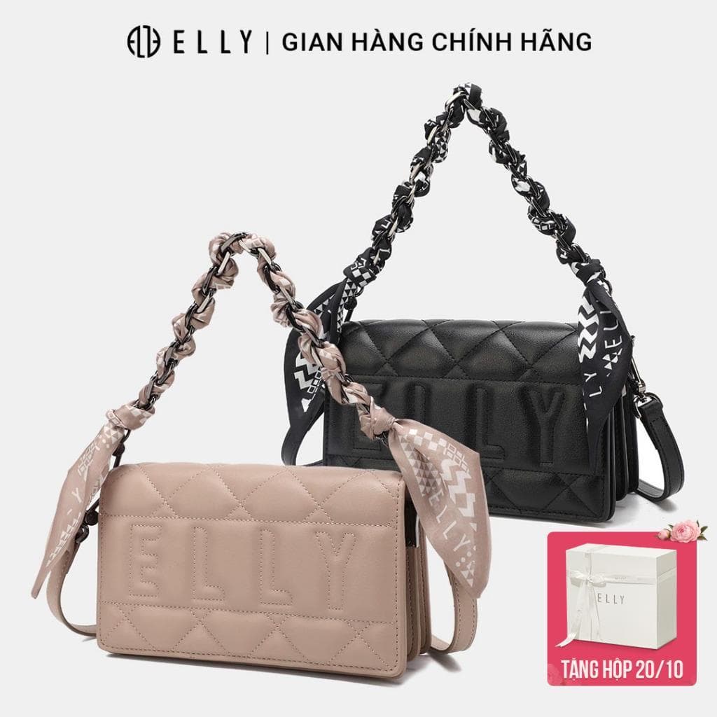 [Tặng hộp 20.10] Túi xách nữ da thật ELLY ET175 túi xách tay đeo vai đeo chéo cao cấp chính hãng