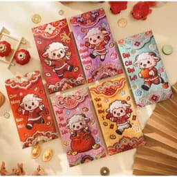 Set 6 Chiếc Hình Dê Hoạt Hình Dễ Thương, Phong Bao Lì Xì Đinh Mùi May Mắn, Tài Lộc, Chúc Mừng Năm Mới 4