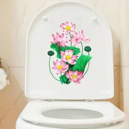 Miếng Dán Tường Hoa Sen 3D Sang Trọng, Tinh Tế, Trang Trí Nhà, Toilet, Tủ Lạnh 4
