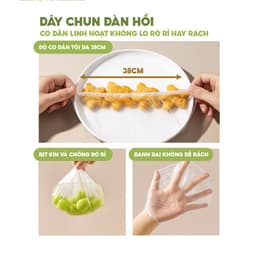 Hộp bọc thực phẩm treo tường TopGia, chất liệu PE an toàn, tiện lợi, có chun co dãn dễ sử dụng. 3