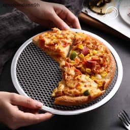 8-13Inch Có Thể Tái Sử Dụng Không Sti Pizza Màn Hình Chảo Liền Mạch Hợp Kim Nhôm Lưới Máy Nướng Dụng Cụ Nhà Bếp Bánh Pancake Tròn Pizza Bánh Ngọt Khay 8