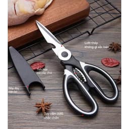 Kéo Cắt Gà, Kéo Nhà Bếp luoi Thép Trợ Lực, Kéo Đa Năng Cắt Thịt Nướng Thức Ăn Cho Bé (Có Nắp Đậy)  VOICON-[TTA11] 3