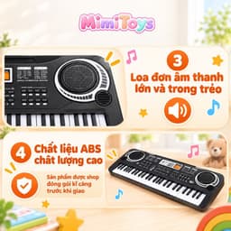 Đàn Piano Điện Tử 61 Phím Thông Minh Cho Trẻ Em MimiToys - Có Mic, Sạc Và 16 Tone Nhạc, 1 Loa Nhiều Chức Năng 3