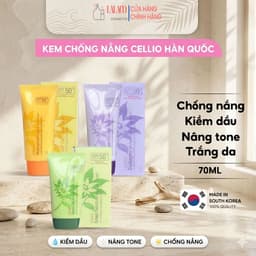 [Chính Hãng] Kem Chống Nắng Cellio 70ml, Hàn Quốc,Dưỡng Trắng, Chống Nước, Kiềm Dầu,Dưỡng Ẩm, Chống Lão Hóa SPF 50+ PA++ 1