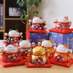 Mèo Thần Tài Kèm Thảm Vẫy  Tài Lộc ,Trang trí Nhà CửA ( Giadungtienich,.ls) 4