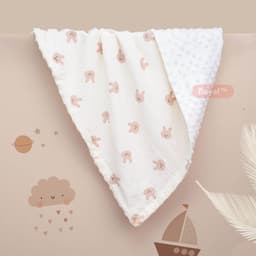 Chăn xô muslin hạt đậu cho bé - Chăn/ Mền đắp cho bé vải muslin cao cấp kết hợp vải nhung bi mềm 3