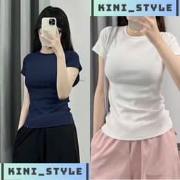 [ XẢ HÀNG ] Áo thun trơn form ôm - áo baby tee ôm body chất liệu thun gân co giãn 4 chiều-linhtrang99 4