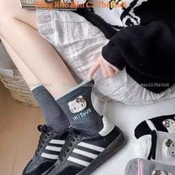 Set 10 Đôi Tất Nữ Cổ Cao Mèo Kitty in Tour Dệt Kim Cotton Siêu xᶖnh Xắn Dễ Thương Mẫu Mới 2026 -  VOICON-[TV01] 8