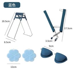 Bộ Dụng Cụ Kẹp Gắp Thức Ăn Đồ Nóng 6 Món Inox Nhấc Nồi Miếng Rửa Bát Silicon Gắp Nóng Nhỏ Gọn Tiện Lợi HD55 5
