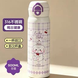 Bình Giữ Nhiệt 316L Cao Cấp 500ml Inox 316 An Toàn Chống Gỉ Sét 3 Cách Uống Tiện Lợi Có Dây Rơm VOICON-[CU22] 8