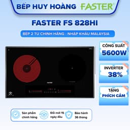 Bếp điện từ đôi Faster FS 828HI | Bếp nhập khẩu Malaysia | Bếp 1 từ 1 hồng ngoại | Bảo hành chính hãng 3 năm 1