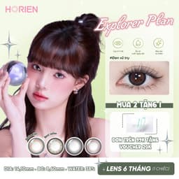 Kính Áp Tròng Màu HORIEN Explorer Plan 6 Tháng 1 Chiếc – Lens Cận 0–7 Độ, DIA 14.1–14.4mm, Màu Tự Nhiên, Ẩm Mượt Dễ Chịu 1